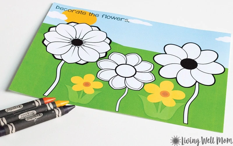 Flower Coloring Mats for Kids {Free Printable}